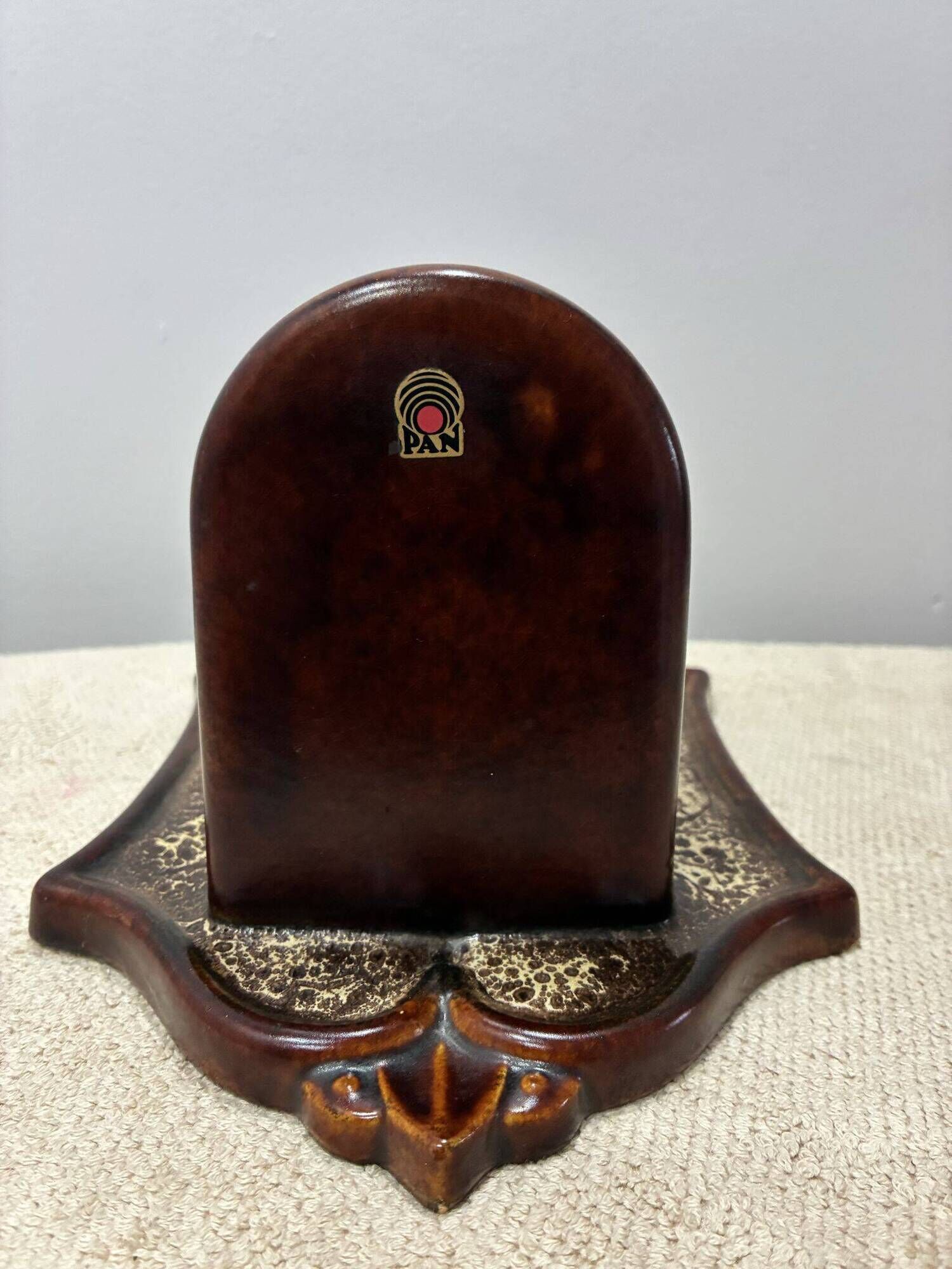 PAN Keramik ceramic wall or ceiling lamp, brown lava glaze, 1970s