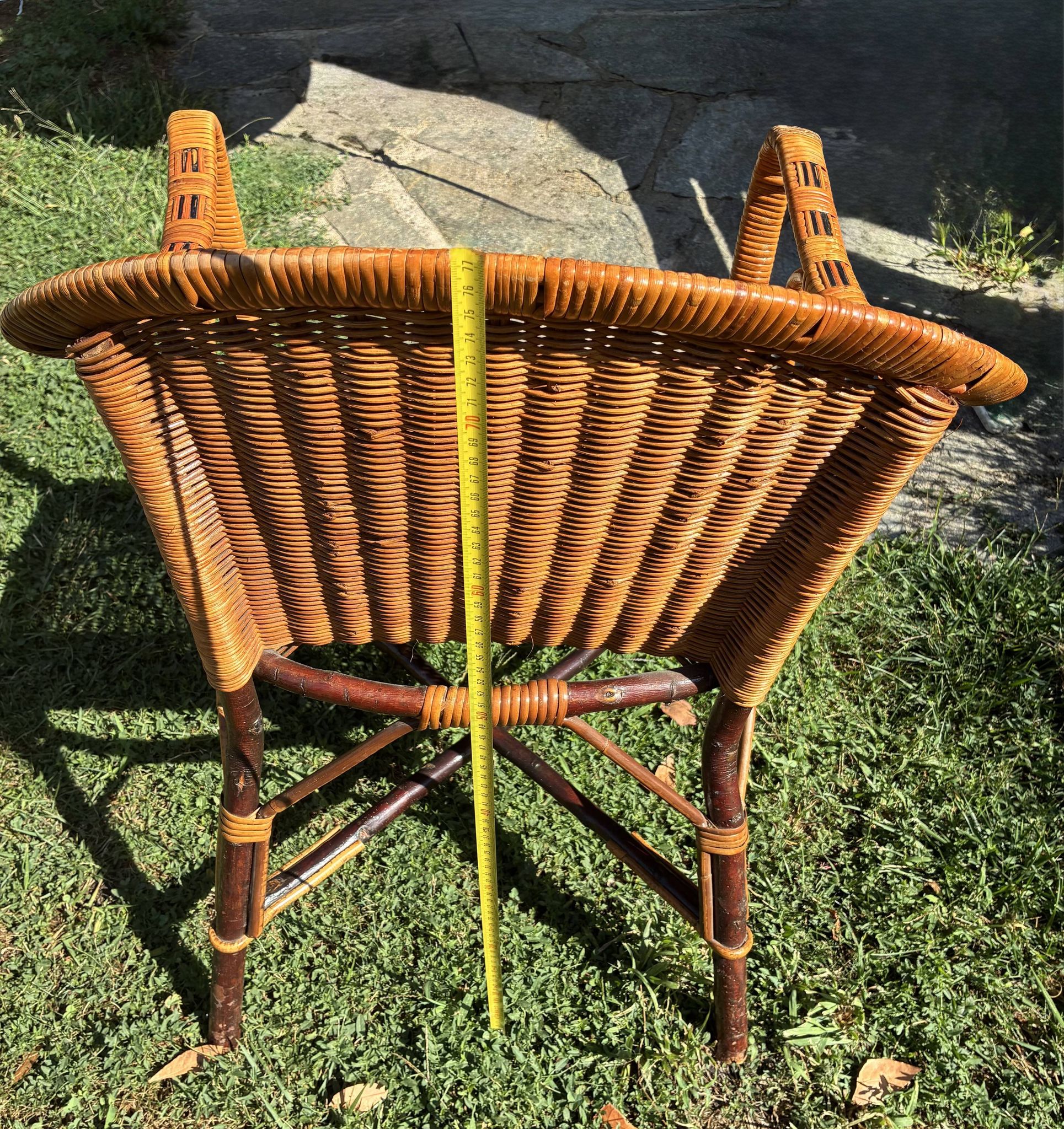 Vintage rattan colonial lounge chair