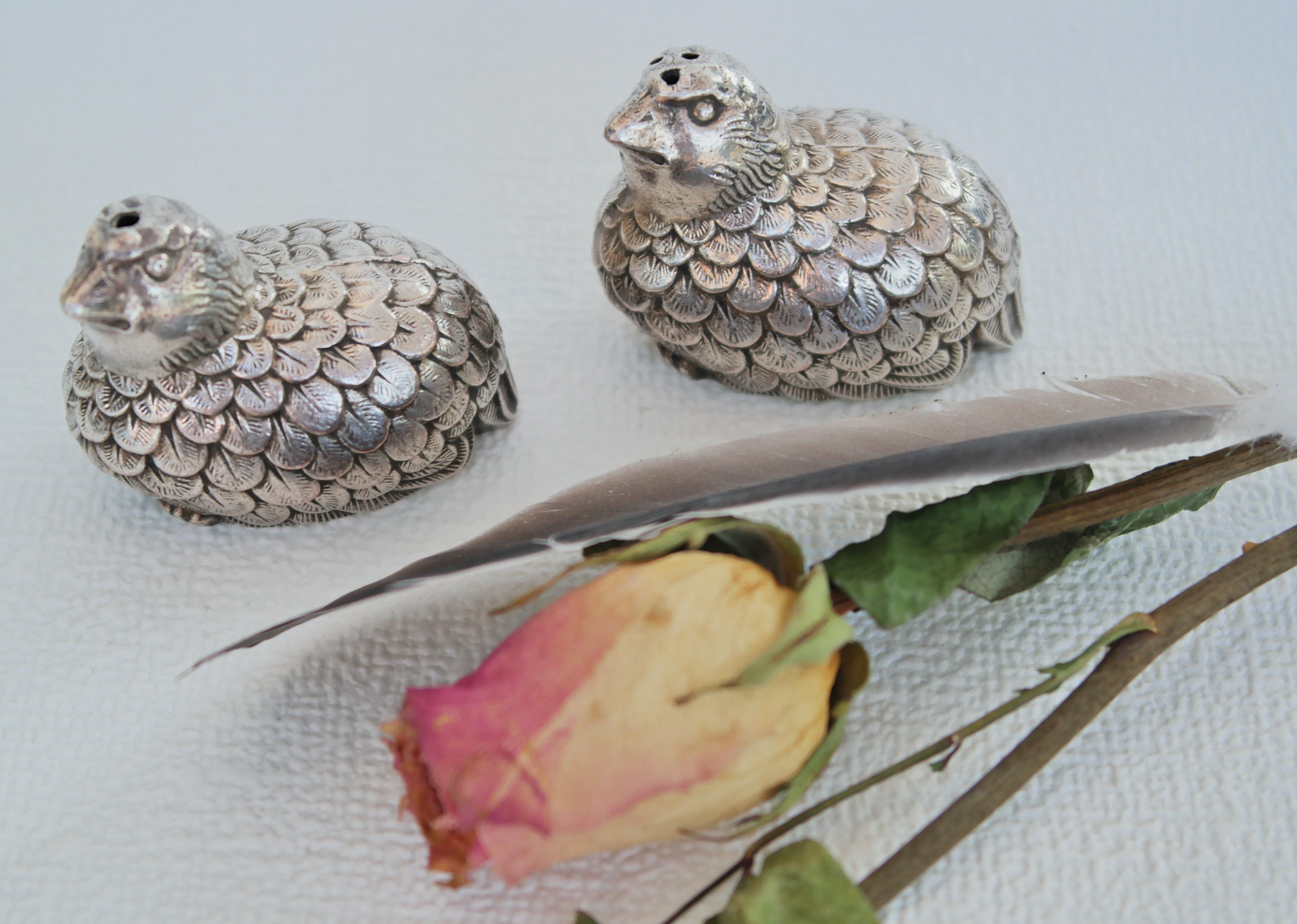 Saleron birds silver metal