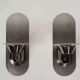 Paire d'appliques en inox et verre