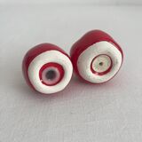 Vintage tomato salt and pepper shakers in slip