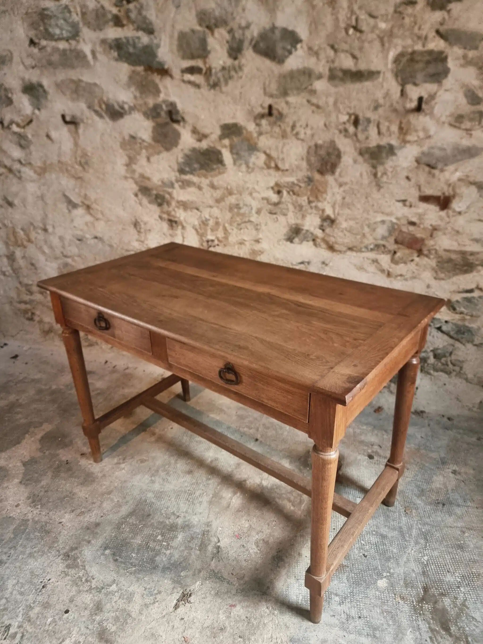 Table / antique desk in French oak, 1930s