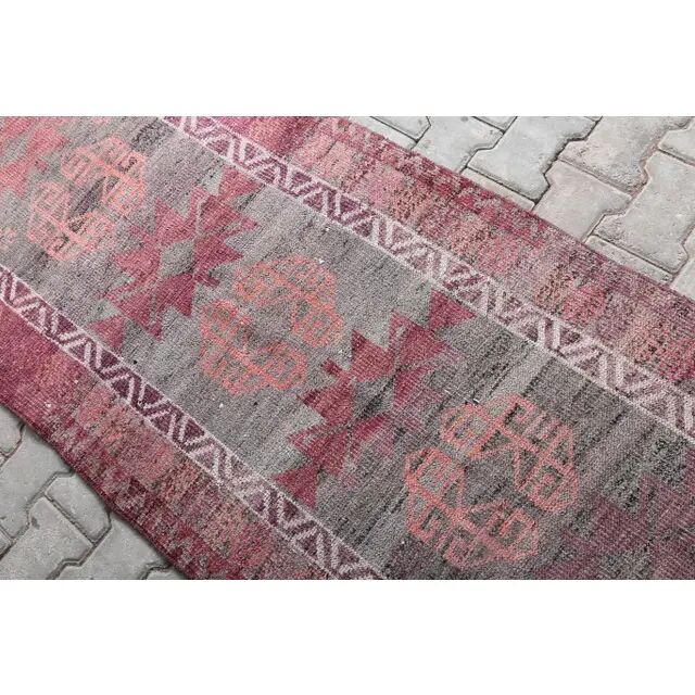 1960's Vintage Turkish Hand-Knotted Hallway Runner 91x354
