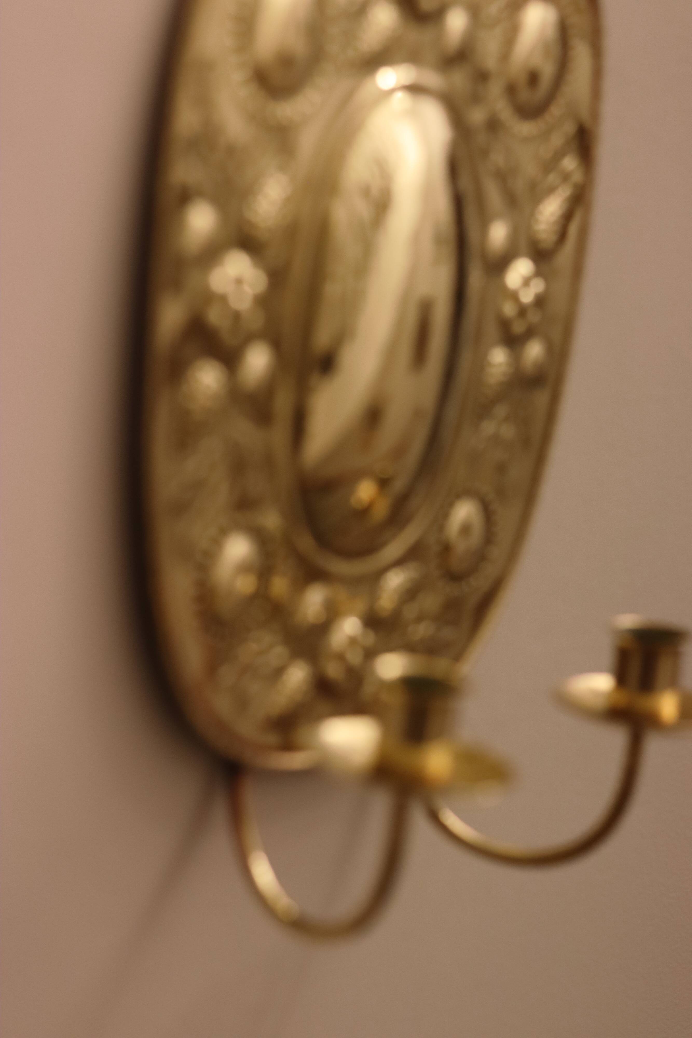 Mid Century Swedish Brass Sconce