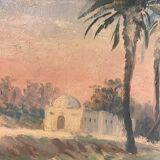 Old painting, orientalist landscape, signed, XX century