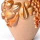Ceramic Table Lamp with Sculptural Glazed Fruit Decoration