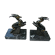 Pair of greenhouse book antelope in regulation on marble base