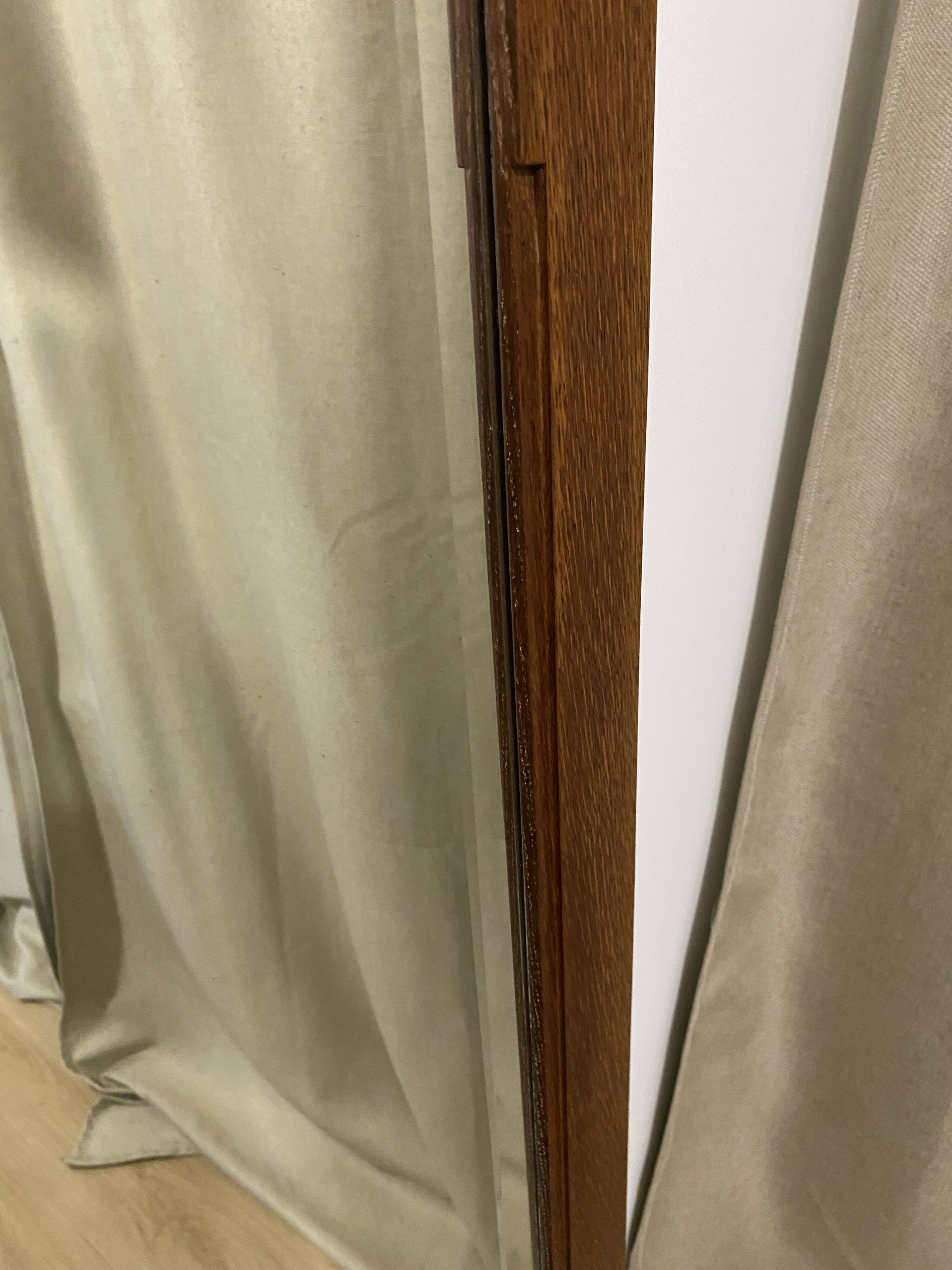 Large vintage Art Deco bizote mirror to place or hang, solid wood frame