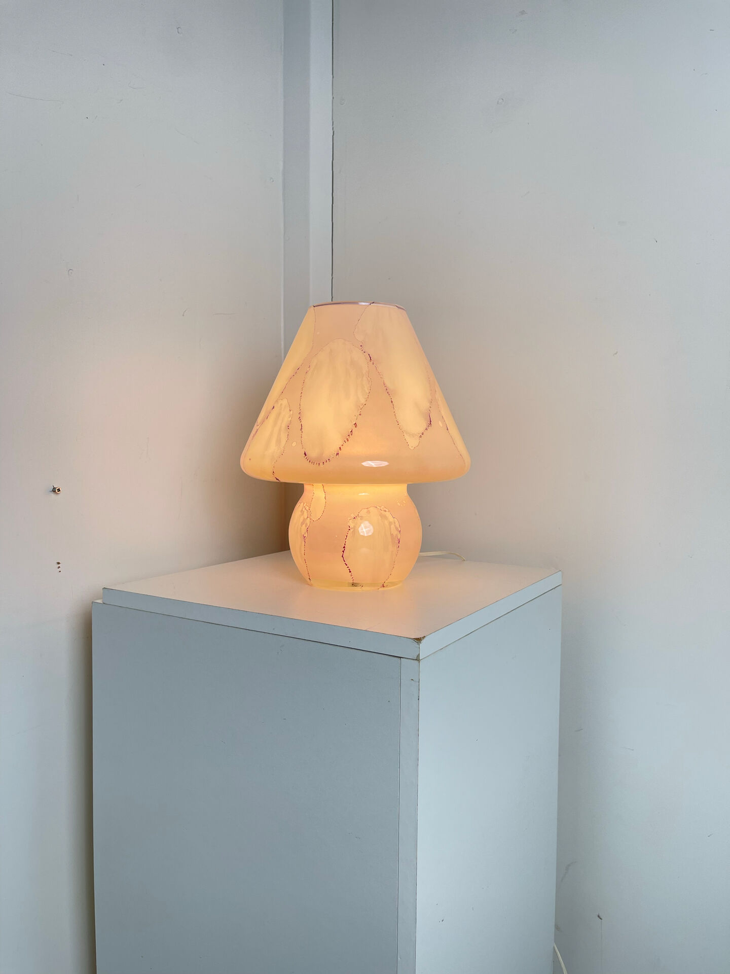 1970s glass mushroom lamp