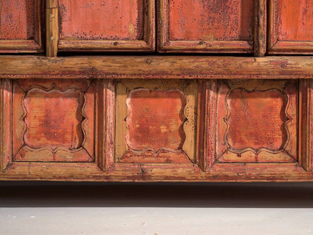 Shanxi buffet in original red paint with four drawers – China, circa 1930