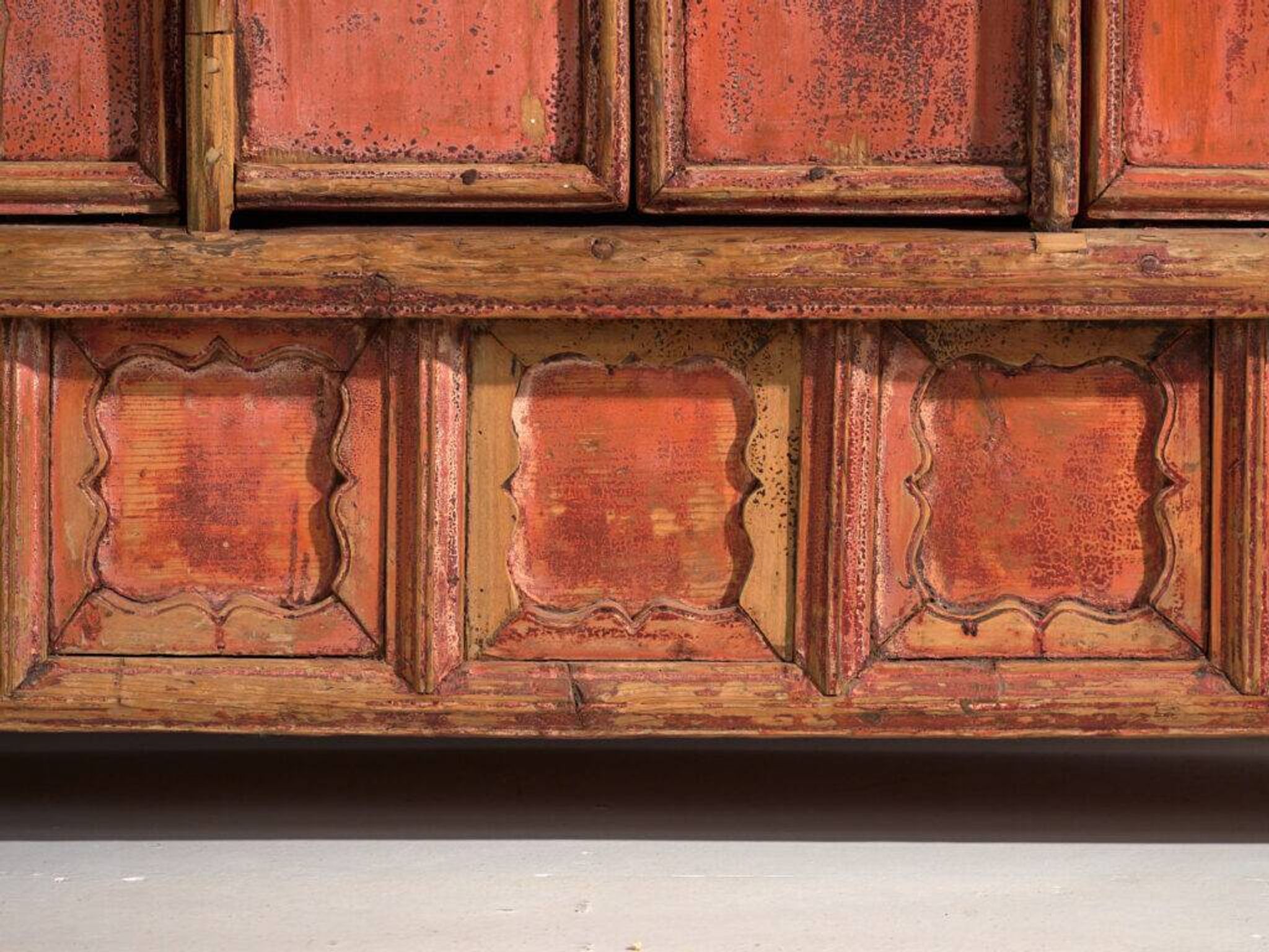 Shanxi buffet in original red paint with four drawers – China, circa 1930