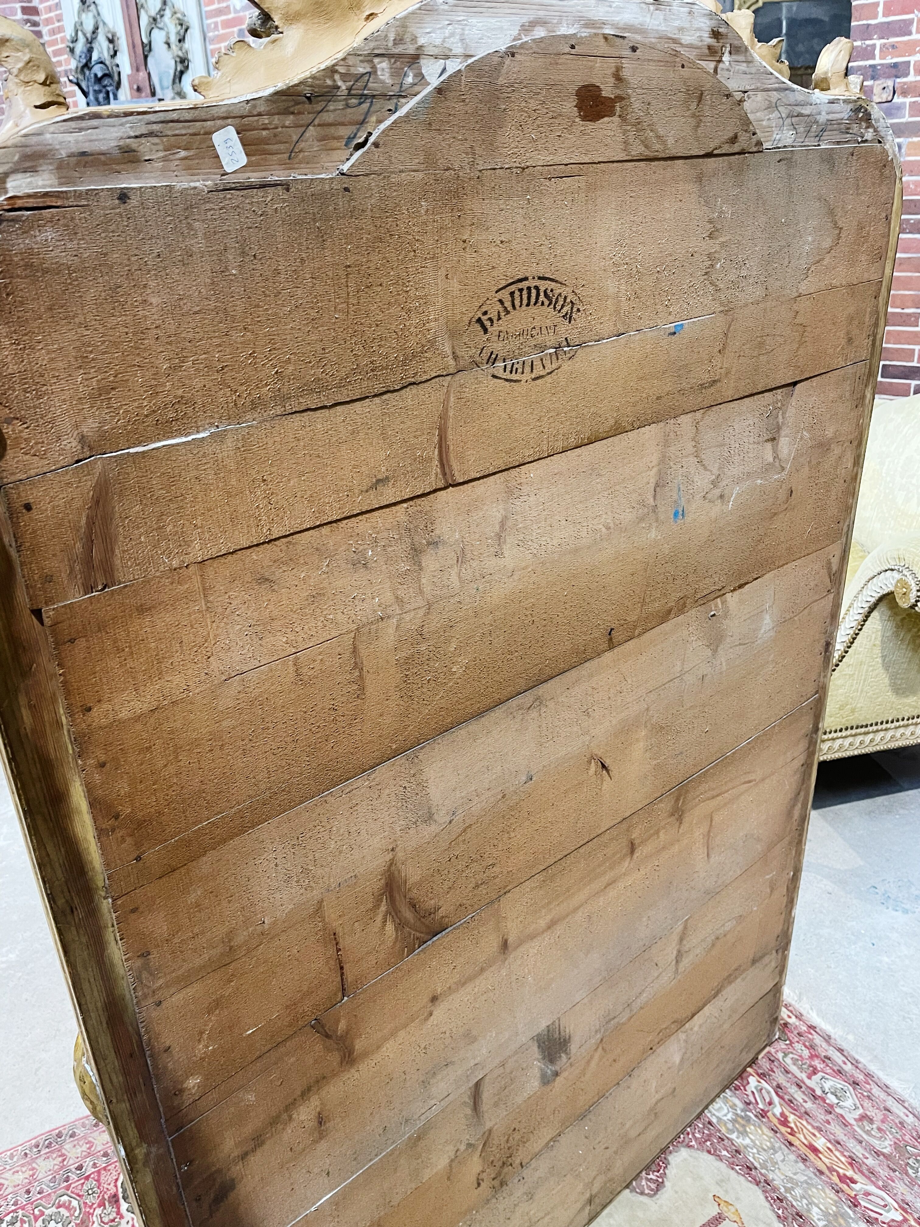 Napoleon III period fireplace mirror in gilded louis XV style wood