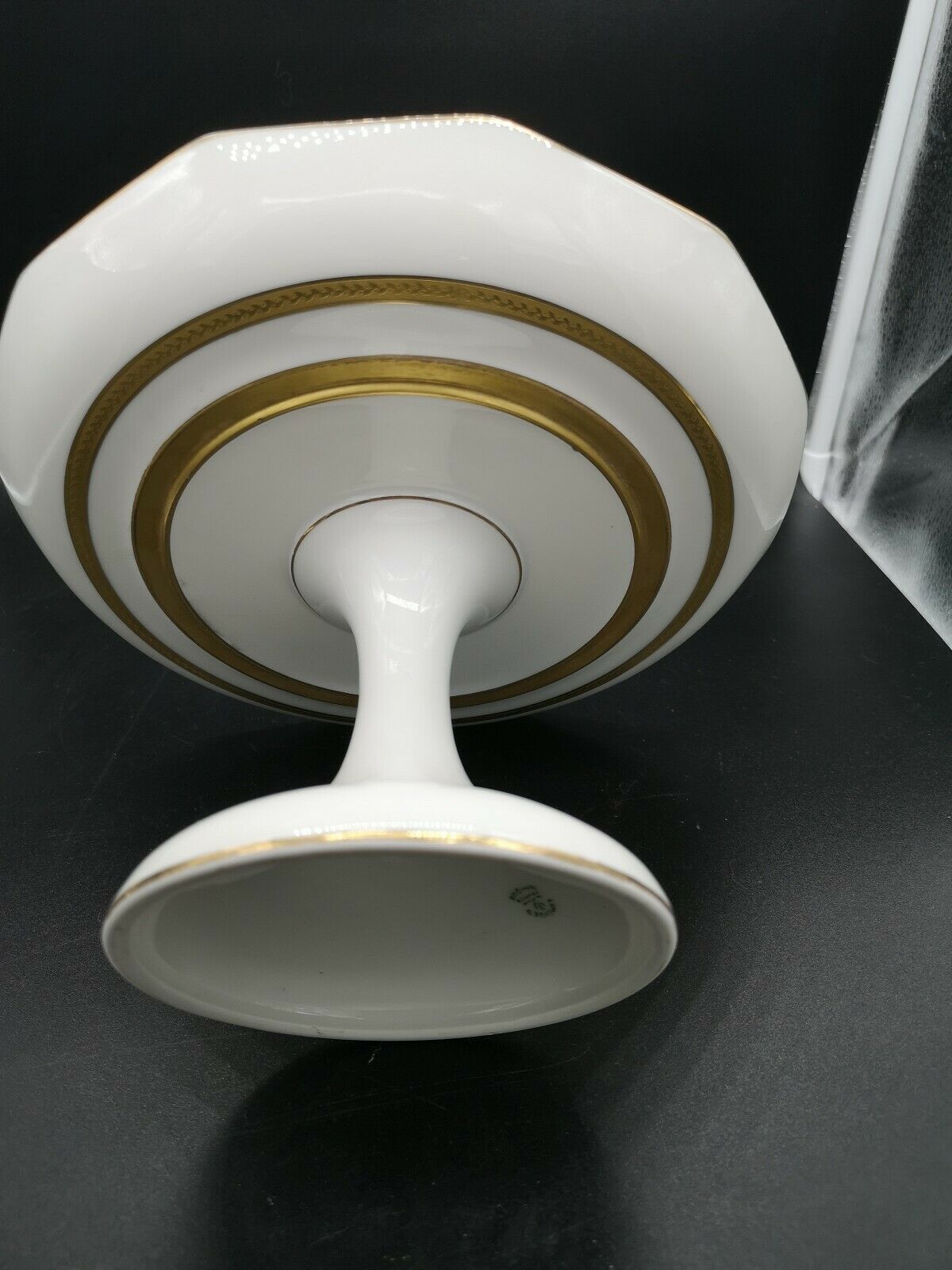 Lot of 2 dishes porcelain Limoges double gilding and white