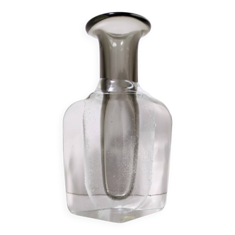 Transparent Sommerso Murano Glass Vase by Hora P with Rhomboid Base, 1980s