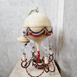 Ancien lustre montgolfière banniere française années 50