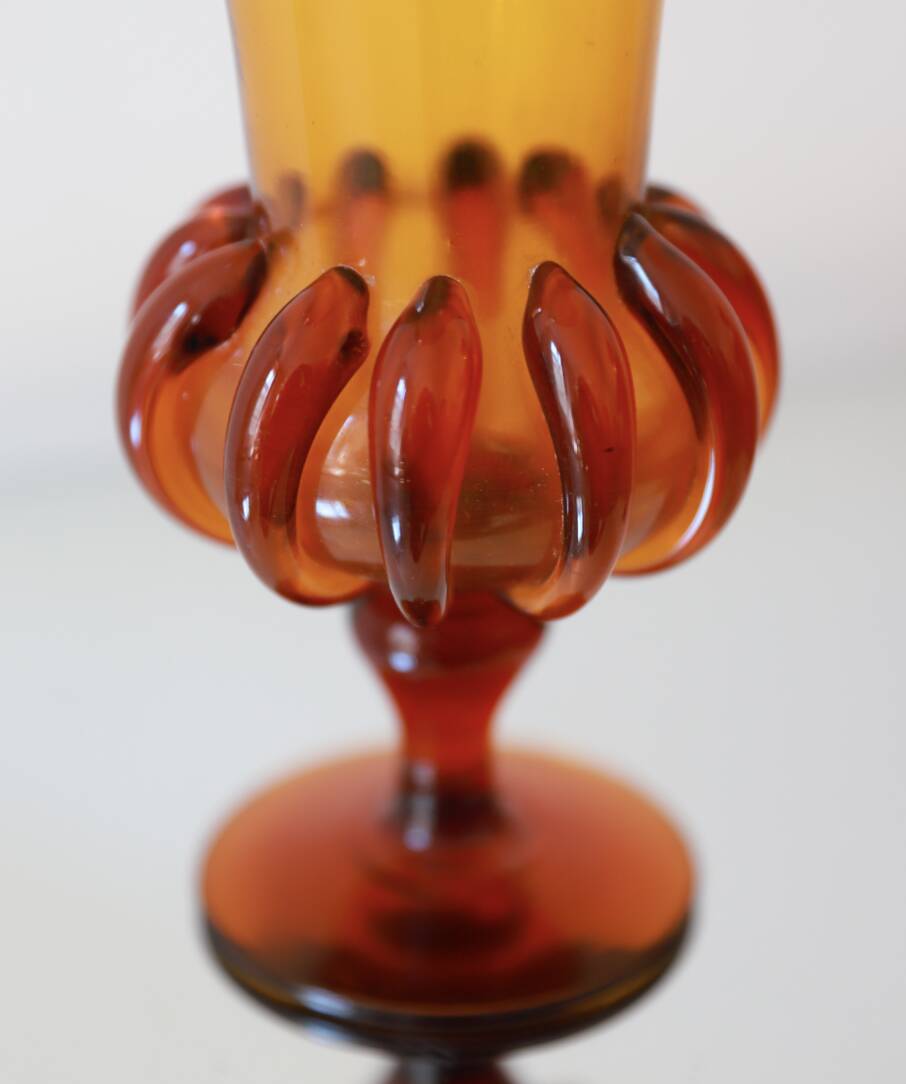 amber glass bubble vase
