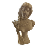 Bust of a young girl with long braids, Art Nouveau style