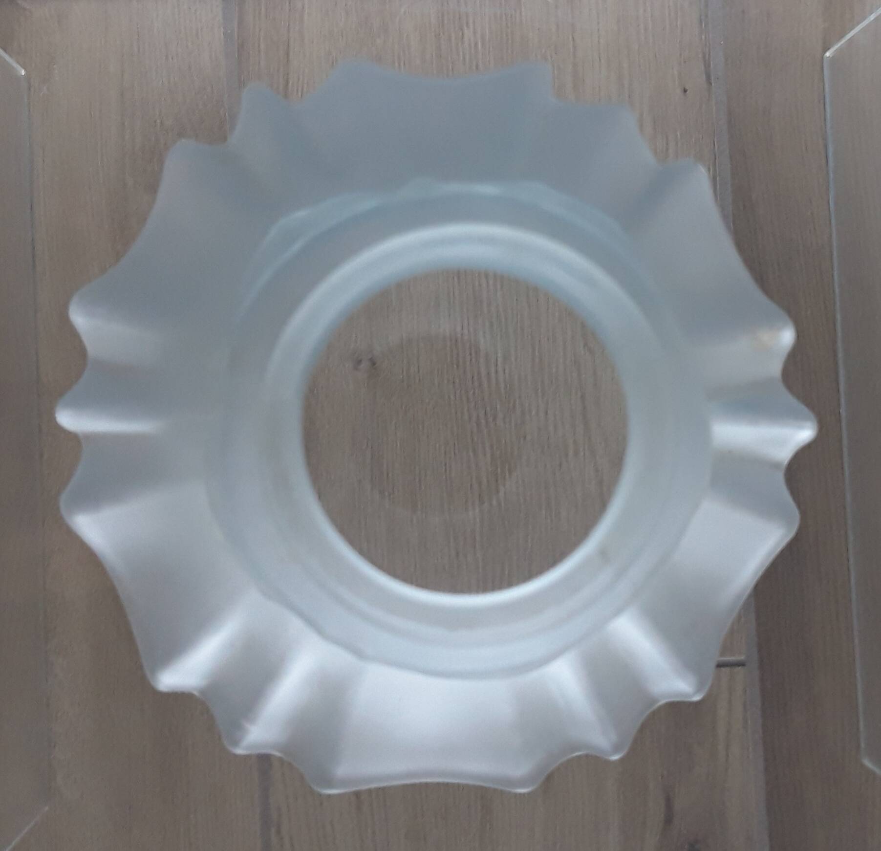 Pair of Art Nouveau 1900 frosted glass ceiling lights and their base