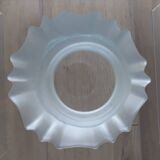 Pair of Art Nouveau 1900 frosted glass ceiling lights and their base
