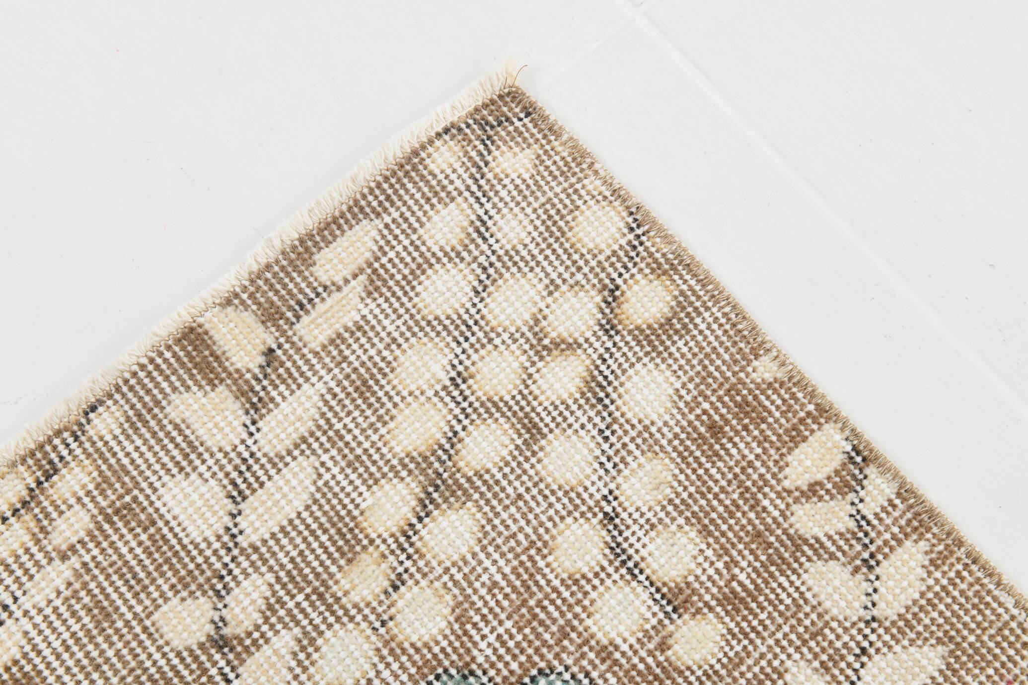 6x10 Cream & Brown Oriental Floral Pattern Vintage Rug, 193x298Cm