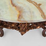 20th century wood-carved Louis XV style console with marble top, France ca. 1970