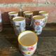 Orangeade Service VALLAURIS Ceramic Flowers Pitcher + 6 Vinta Glasses