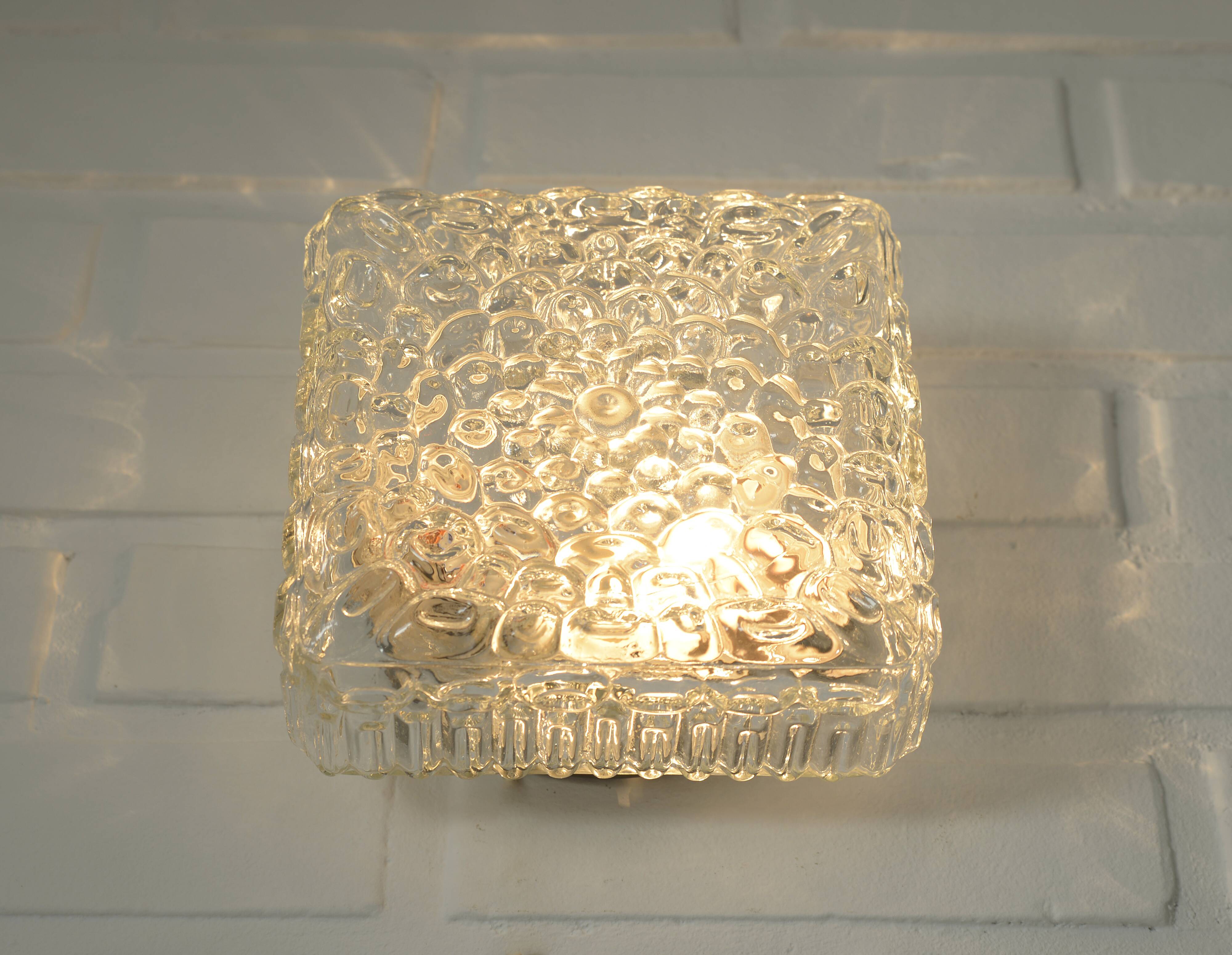 Vintage Wall Sconce / Bubble Glass / Mid Century Flush Mount Ceiling Light