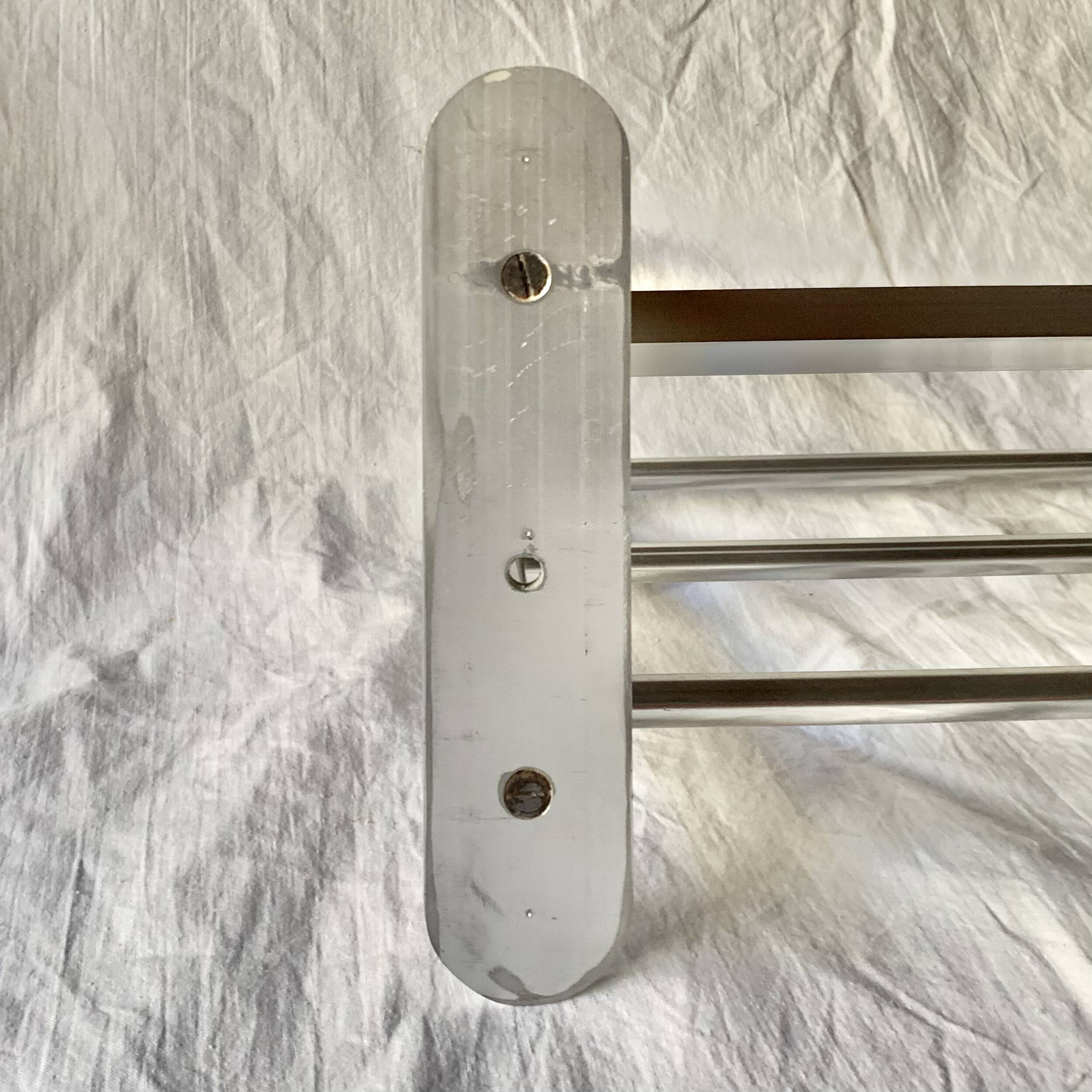 Large vintage aluminum wall coat rack