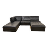Mid-Century modular sofa in leather by De Sede, Set of 5, 1970s