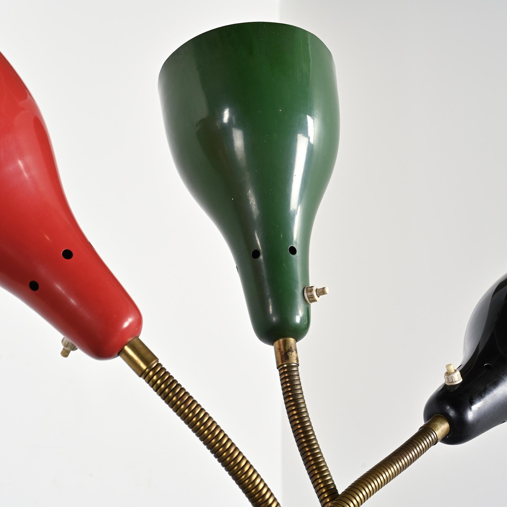 Lampadaire orientable par Giuseppe Ostuni, O'Luce circa 1950
