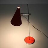 1960s Josef Hurka Red Desk Lamp, Czechoslovakia
