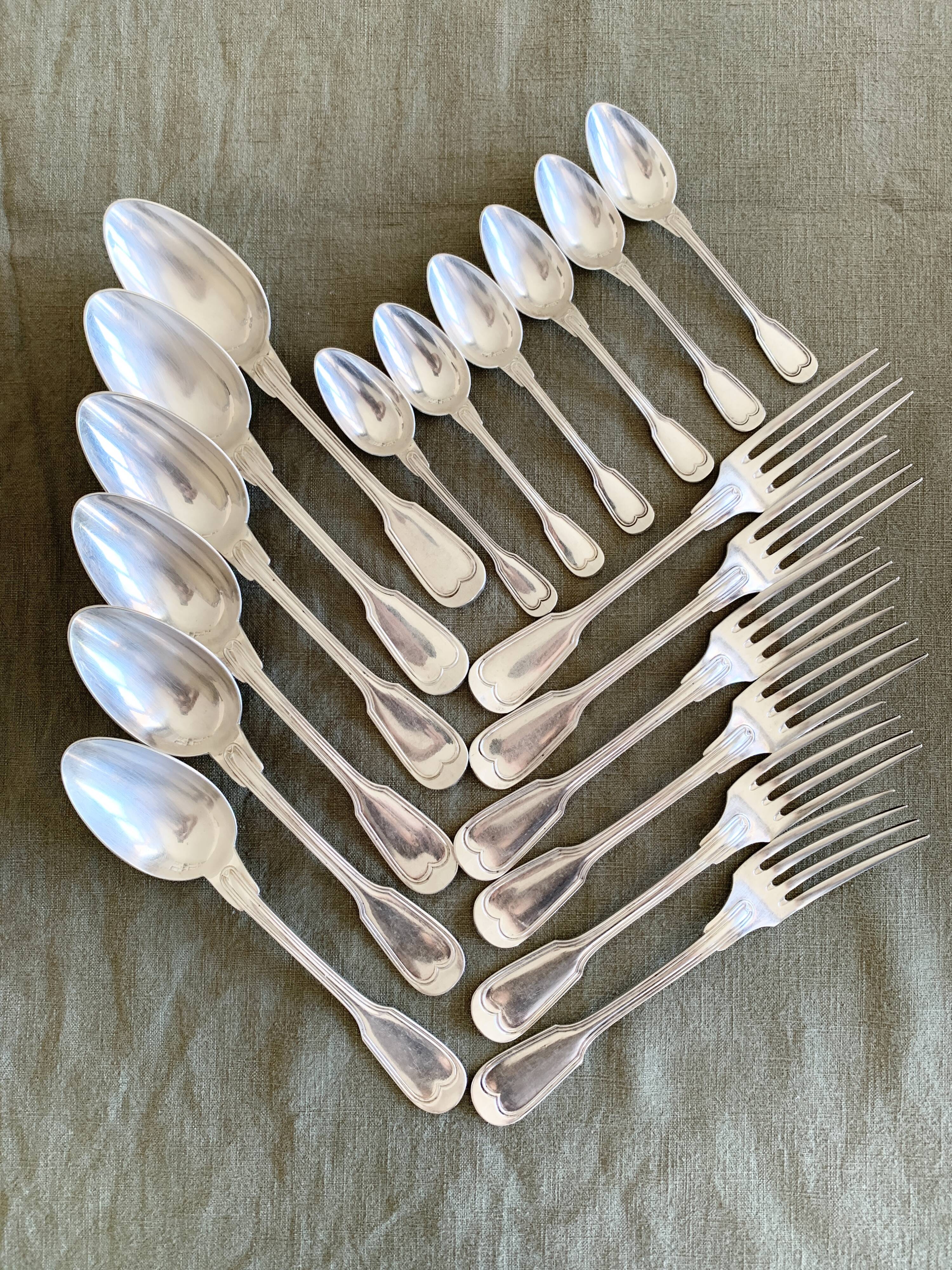 Christofle silver-plated cutlery set in its original case.
