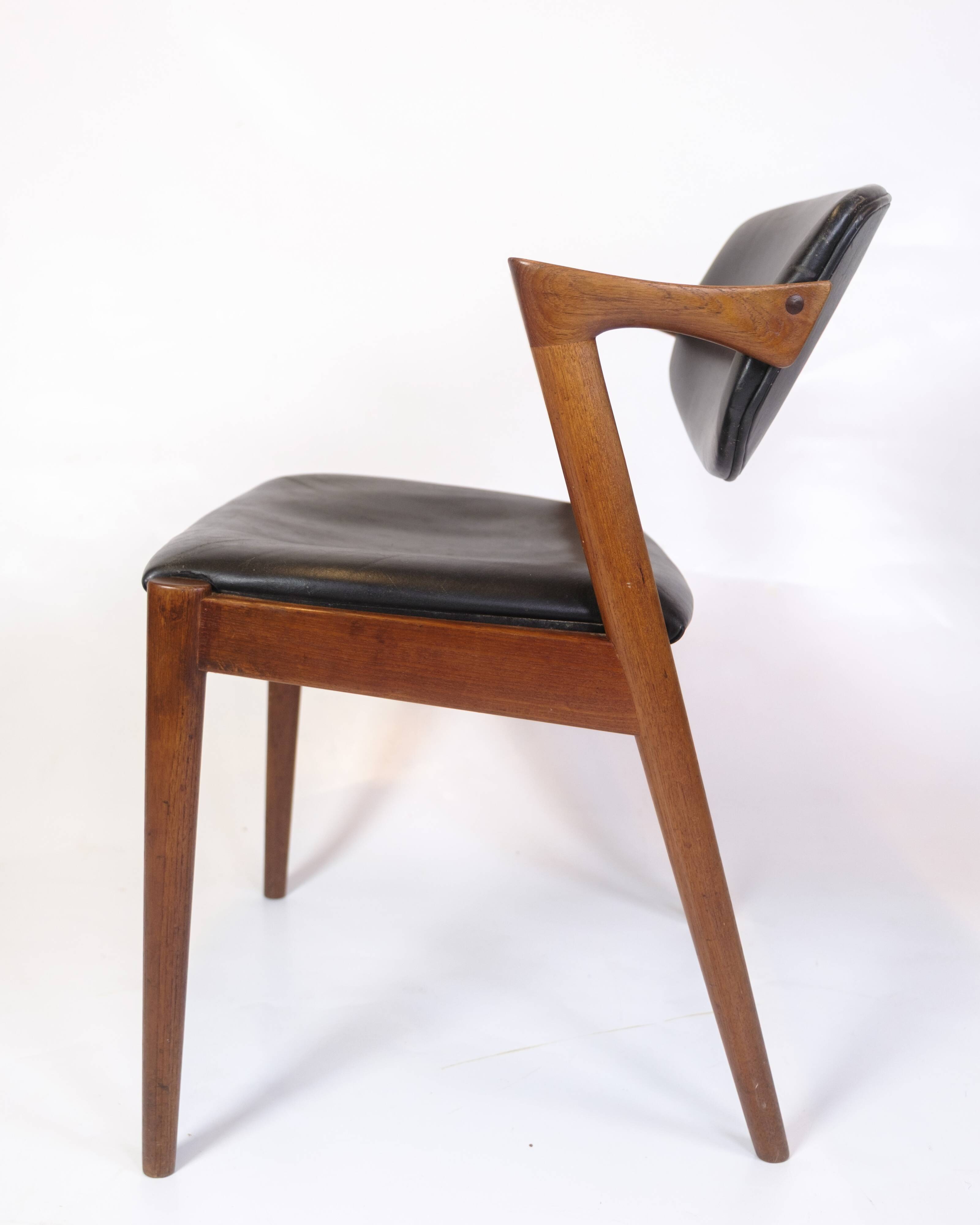 Dining Chair Model 42 In Teak By Kai Kristiansen From 1960s