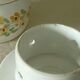 Earthenware water butter dish with vintage Italian floral decor