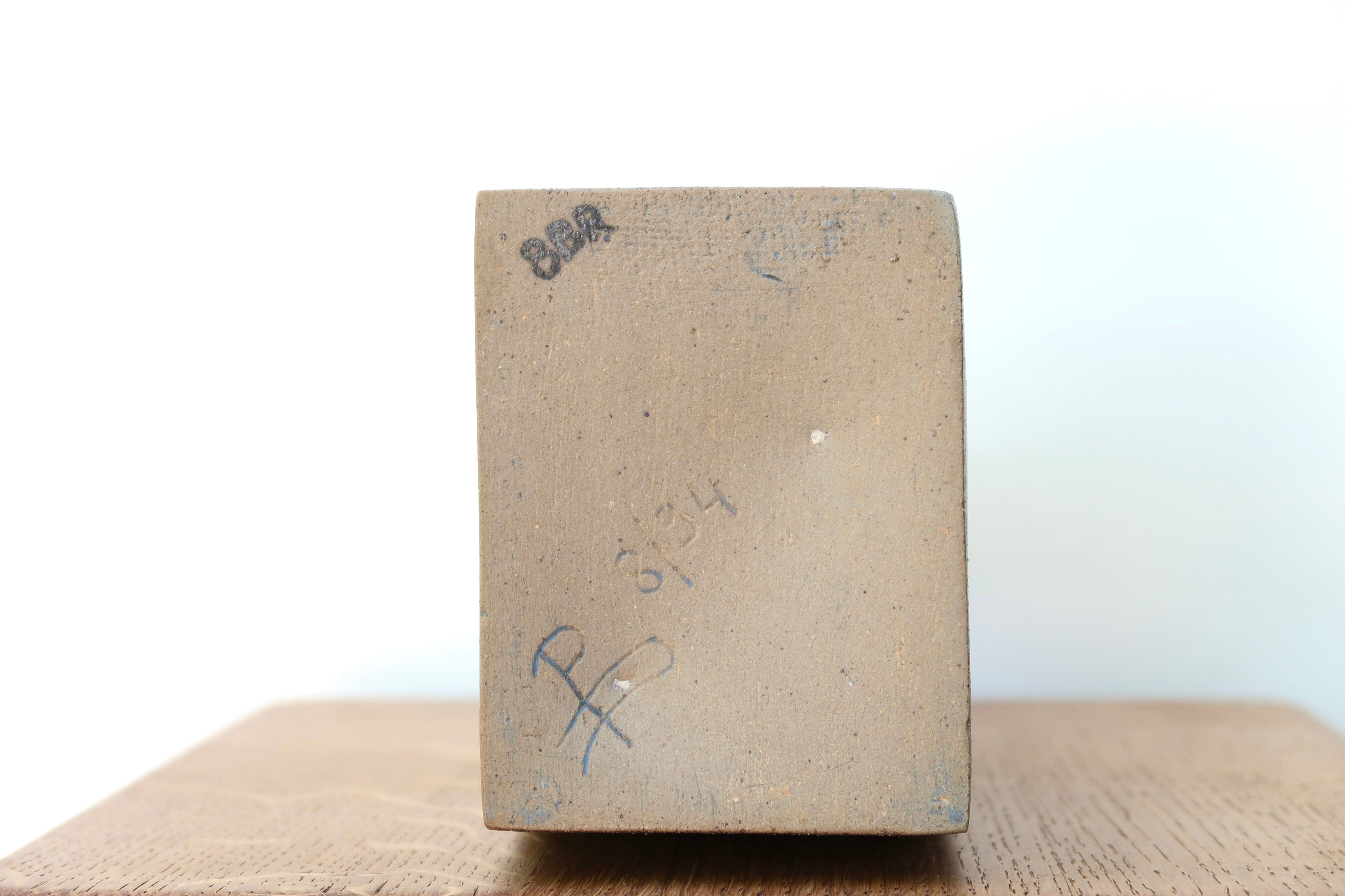 Signed sandstone bottle vase, 70s