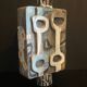 Brutalist ceramic sculpture by the artist Olisch.