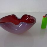 Red and Lilac Sommerso Murano Glass Bowl or Ashtray, Italy, 1960s