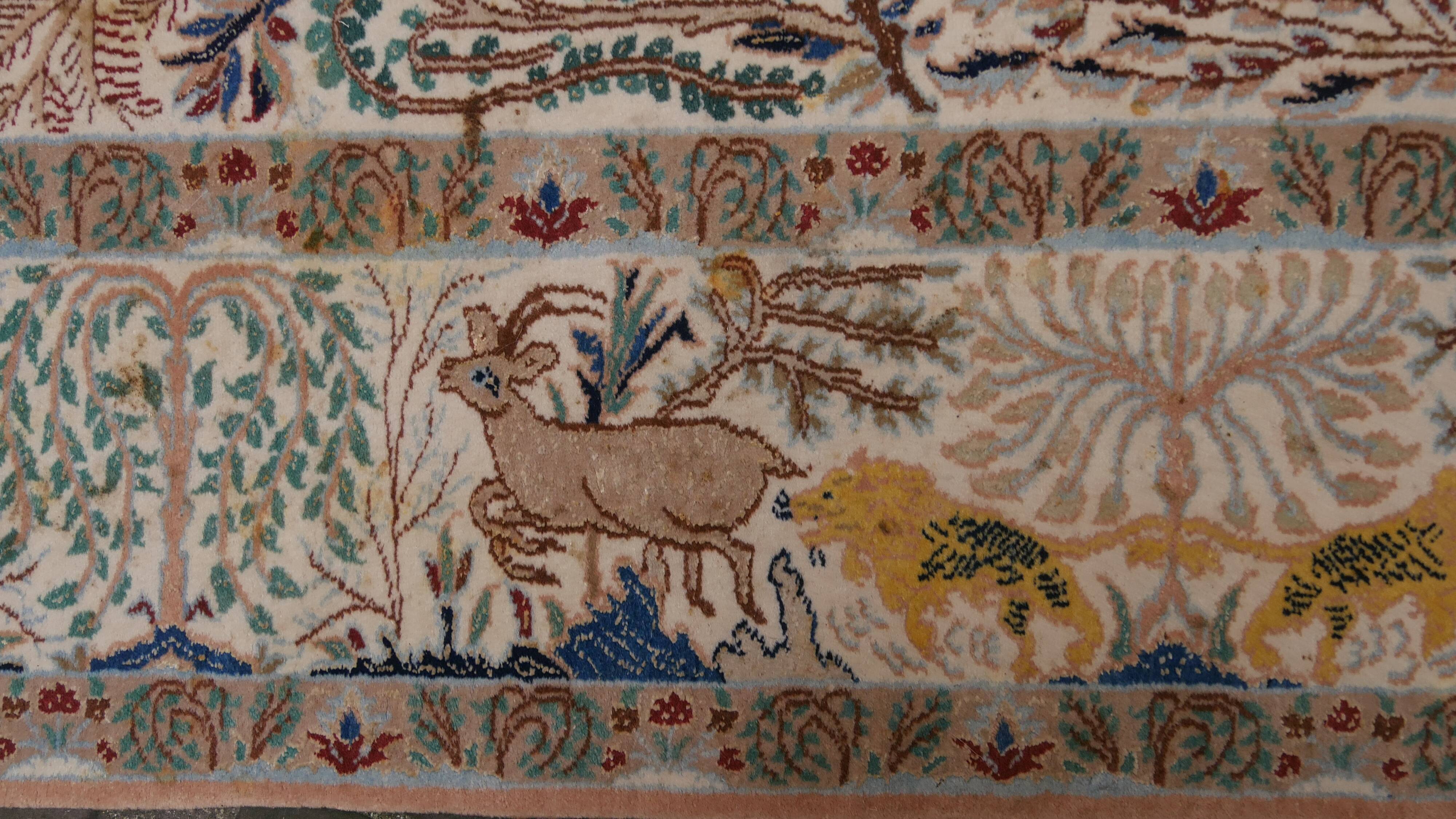 Tapis d'orient persan fait main vintage nain 160x272cm
