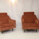 Paire de fauteuils cube en velours style Italien années 70