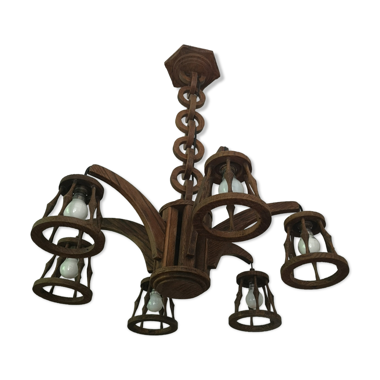 Wooden chandelier