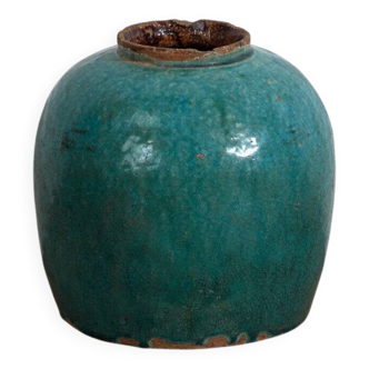 Antique turquoise enamelled vase (c.1820) #30