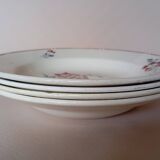 Assiettes creuses en terre de fer Longwy, Digoin Sarreguemines, Moulin des Loups Hamage & Lunéville