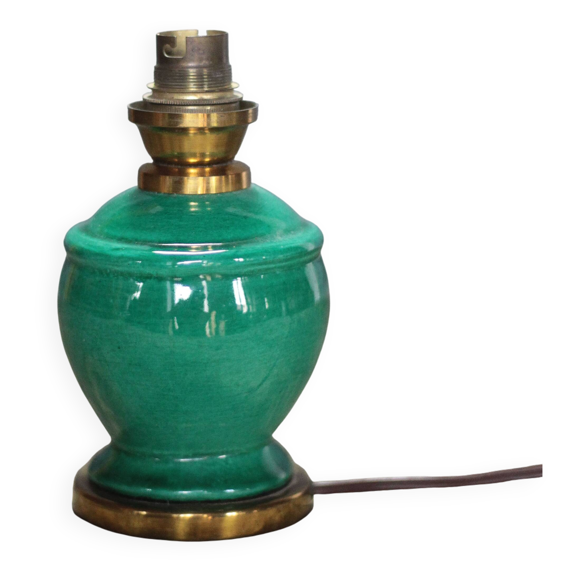 Vintage ceramic lamp, green Art Deco lamp, table lamp, freestanding lamp.