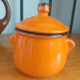 Pot à sucre en grés émaillé orange