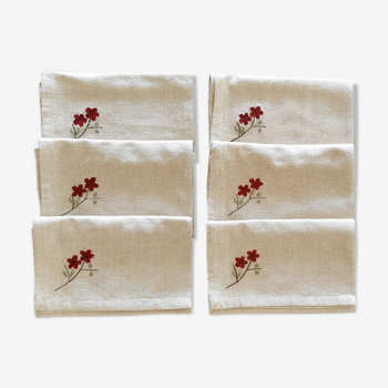 Set of 6 embroidered napkins