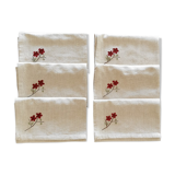 Set of 6 embroidered napkins