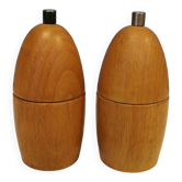 Danish salt and pepper grinder set. Estimated 1970-1980s. with French Peugeot grinder.