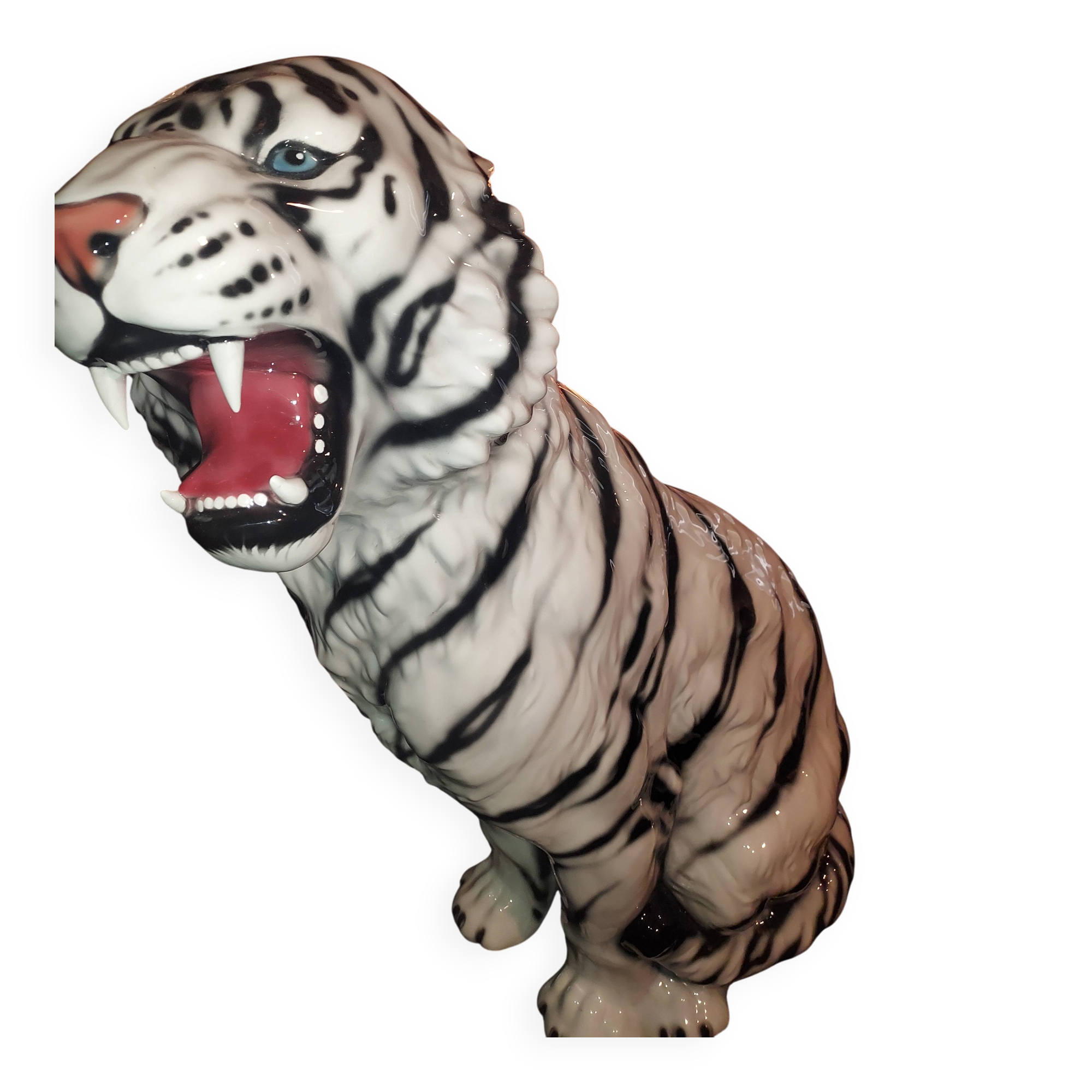 Ceramic large white tiger