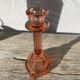 Art Deco pink glass candlestick