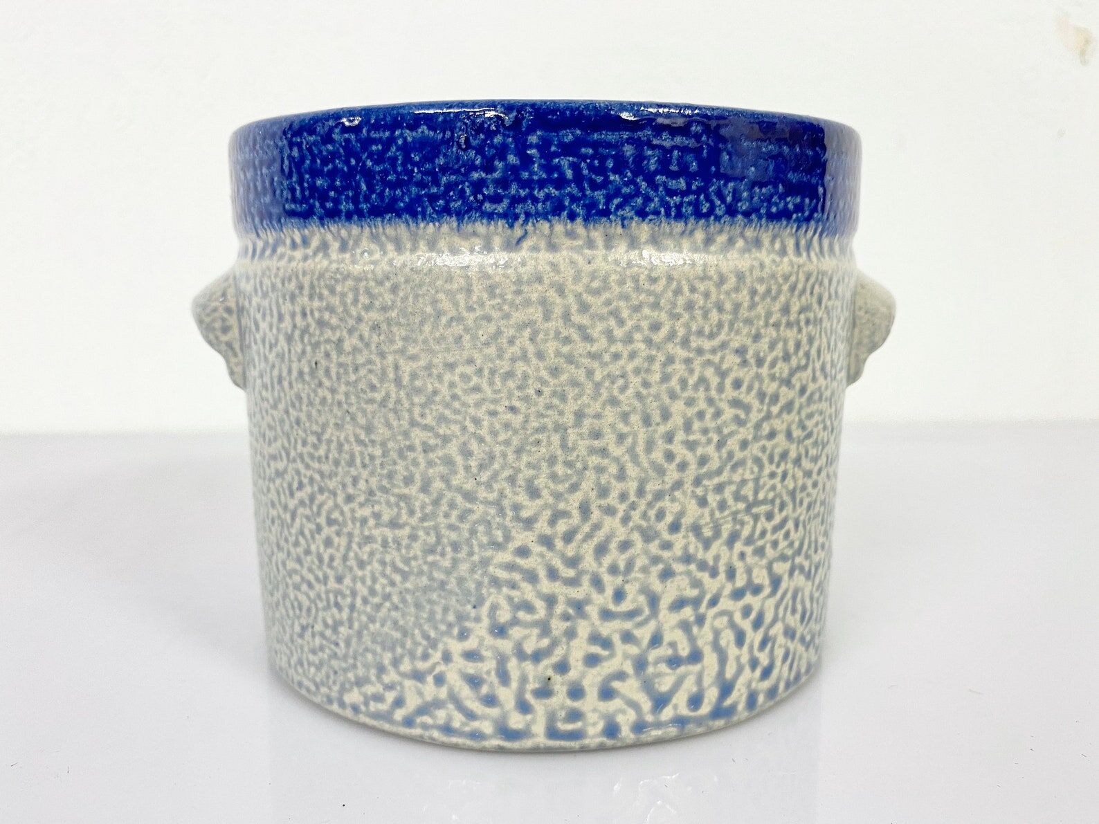 Jardinière en céramique Vintage Knodgen 5260, bleue avec fleurs
